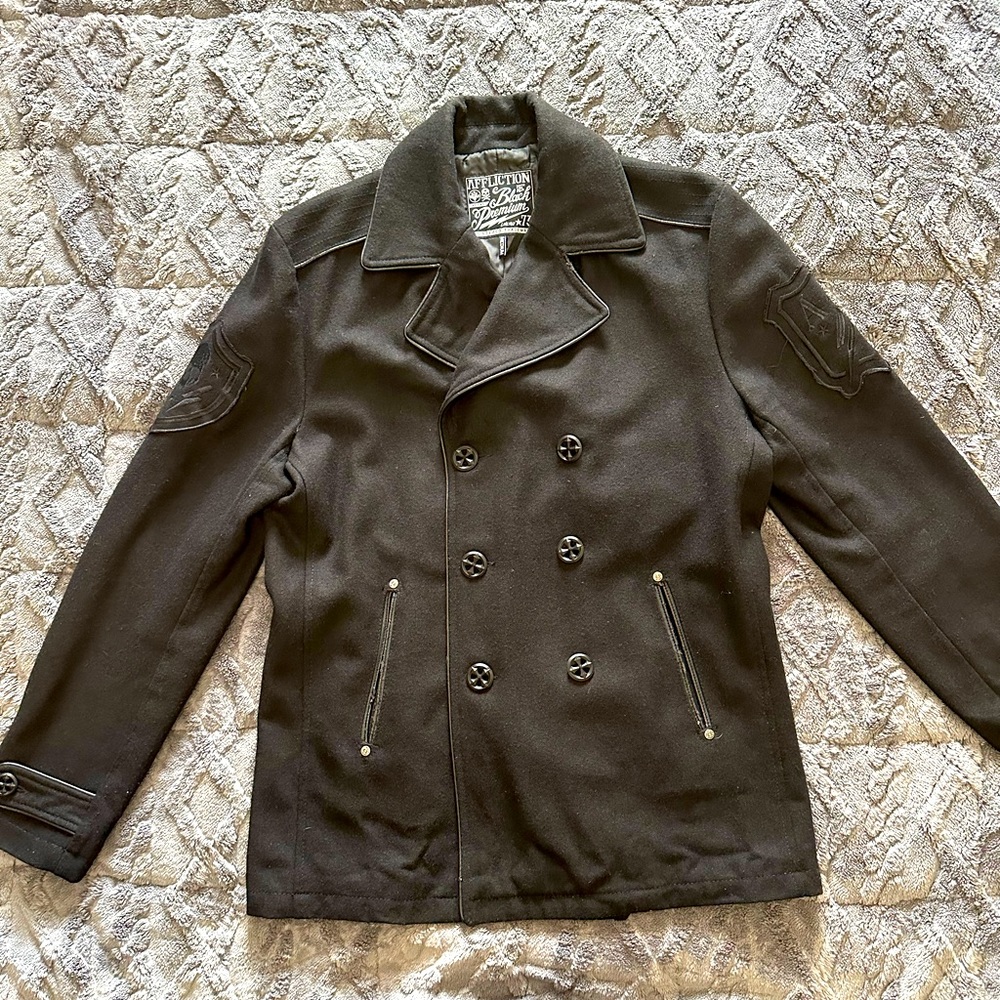 Affliction Black 3/4 length Coat